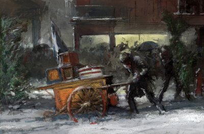 NYC, 14th Street en Navidad de Everett Shinn