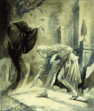 El fantasma de la Navidad: Ebeneezer Scrooge de Everett Shinn