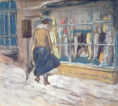 Window Shopping (pastel sobre papel) de Everett Shinn