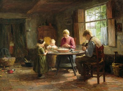 Un interior holandés - Gracia antes de la comida de Evert Pieters