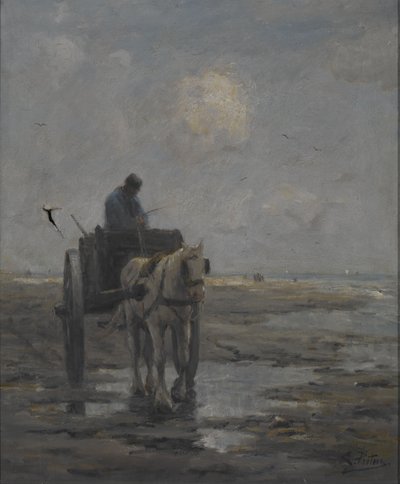 Caballo y carro (óleo sobre lienzo) de Evert Pieters