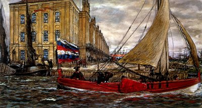 Barco en el puerto 1906 (pintura) de Evgeni Evgenievitch Lanceray
