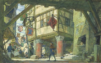 Escenografía de la obra "Feria en el Indicio de San Dionisio de Evgeni Evgenievitch Lanceray