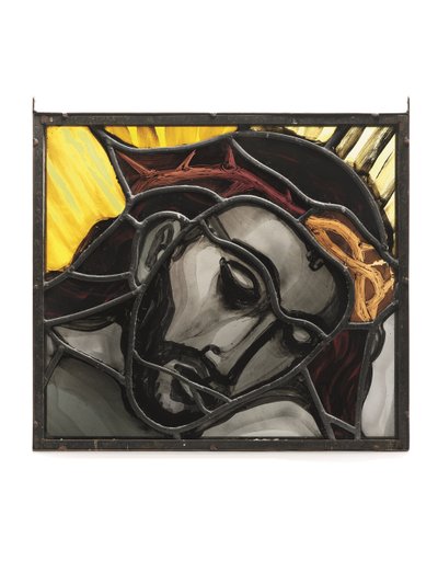 Cabeza de Cristo, estudio para la vidriera de Eton, c. 1952 (vidriera, emplomada y pintada) de Evie Hone