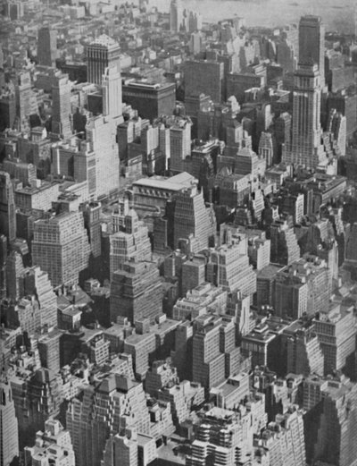 Milagros masivos del logro americano en arquitectura, c. 1935 de Ewing Galloway