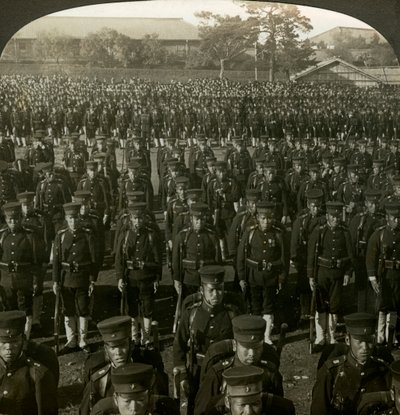 Infantería japonesa en la revisión del cumpleaños del Emperador, Tokio, Japón de Excelsior Stereoscopic Tours