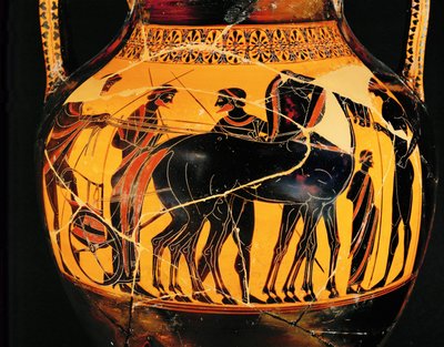 La partida del guerrero en su carro... de Exekias Exekias