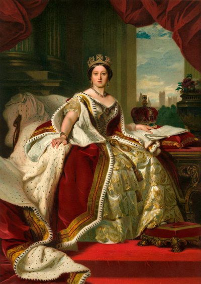Su Majestad La Reina en sus ropas de estado, 1859, c1897 de Eyre and Spottiswoode