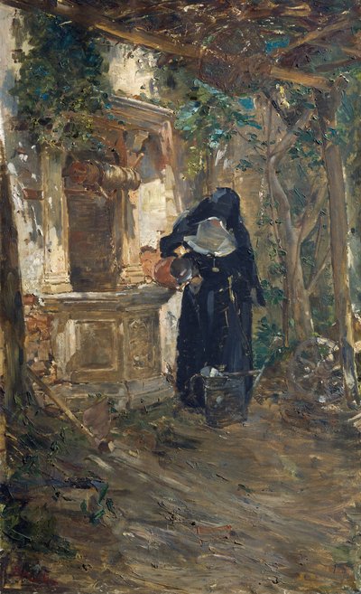Monja en el pozo, de Ezechiele Acerbi (1850-1920), óleo sobre lienzo, 92,5x57,5 cm de Ezechiele Acerbi