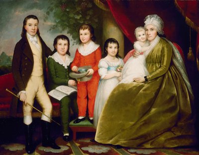 Sra. Noah Smith y familia, c. 1830 de Ezra Ames