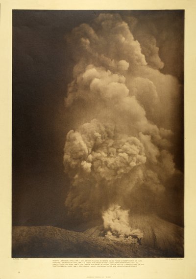 Vesubio - Una Gran Avalancha de Cenizas Calientes cerca del Observatorio, 13 de abril de 1906 (foto en blanco y negro) de F.A. Perret