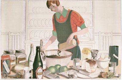 The Christmas Pudding, cartel 1928 (litografía) de F.C. Harrison