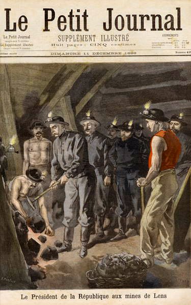 Félix Faure (1841-99) Presidente de la República, en las minas de Lens, de Le Petit Journal, 11 de diciembre de 1898 de F.L. and Tofani, Oswaldo Meaulle