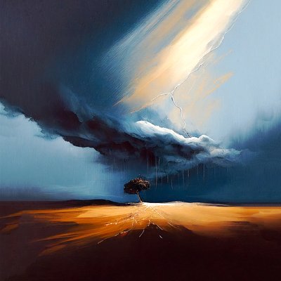 Paisaje abstracto al óleo, estilo John Singleton, Arte digital imprimible de F. Abderrahim