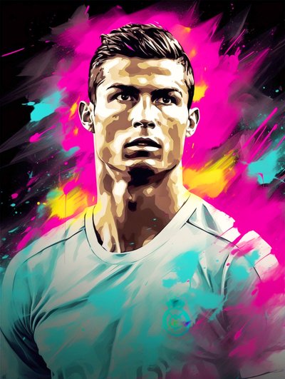 Pintura acrílica abstracta, Cristiano Ronaldo sobre lienzo, impresiones artísticas murales de F. Abderrahim