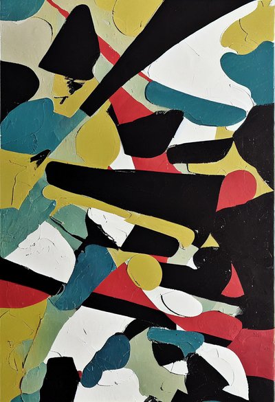 Pincelada expresiva abstracta, pintura moderna, impresiones artísticas sobre lienzo en línea de F. Abderrahim