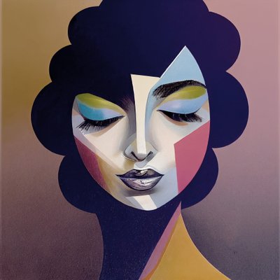 Cara de niña abstracta, decoración de pared de pasillo, impresiones enmarcadas en lienzo y pósters de F. Abderrahim