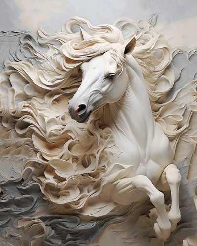 Caballo abstracto pintura renacentista, estilo Miguel Ángel Buonarroti, decoración de habitaciones modernas, Impresiones de Arte de Pared de F. Abderrahim