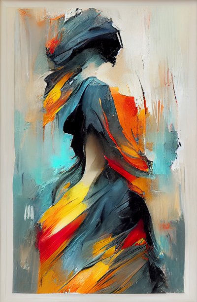 Pintura al óleo impresionista abstracta de una mujer bailando, Impresiones en lienzo de F. Abderrahim