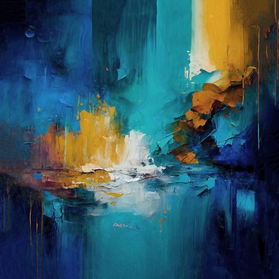 Pintura abstracta al óleo con pincel grueso, Pósters enmarcados impresión bajo demanda de F. Abderrahim