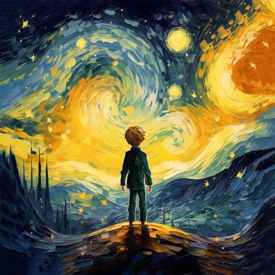 Cuadros abstractos, el cuento de hadas el principito, impresiones murales enmarcadas de F. Abderrahim