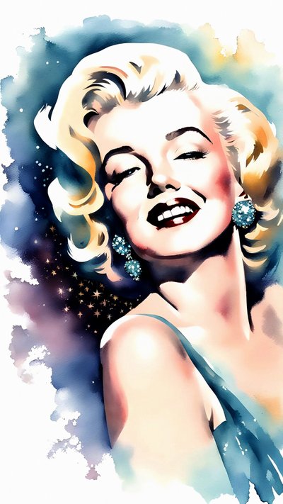 Precioso retrato de Marilyn Monroe en lienzo, decoración de salón y estudio, impresión bajo demanda de F. Abderrahim
