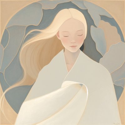 Pintura chica rubia, Pintura al óleo abstracta, impresión de arte mural por encargo de F. Abderrahim