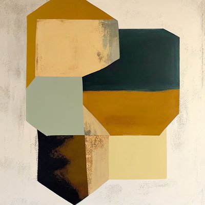 Formas abstractas marrones, lienzo decorativo para dormitorio, impresión enmarcada por encargo de F. Abderrahim