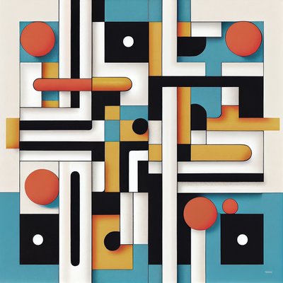 Decoración mural en lienzo en un estilo de interiorismo minimalista y posmoderno de F. Abderrahim