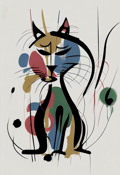 Dibujo de gato con contorno, retrato de mascota, impresiones artísticas murales sobre lienzo en venta de F. Abderrahim