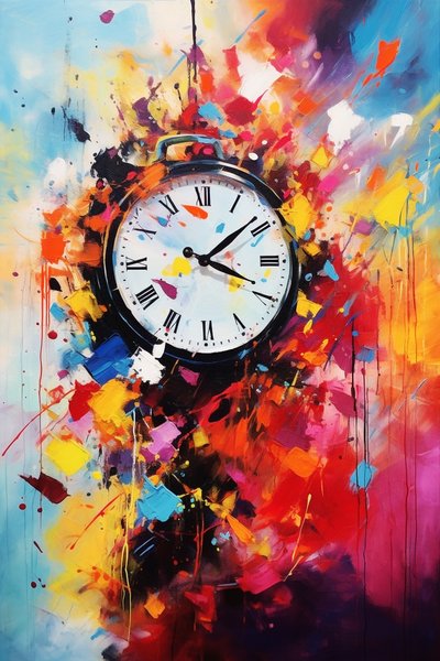 Reloj de pared clásico, Pintura intemporal sobre lienzo, Impresiones artísticas a pedido de F. Abderrahim