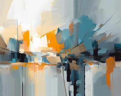 Pintura al óleo contemporánea composición textura abstracción, pared Impresión artística de F. Abderrahim