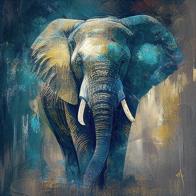 Retrato de cara de elefante, impresiones artísticas en lienzo, decoración de pared con animales de F. Abderrahim