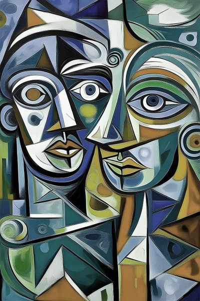 Retrato figurativo, pintura expresiva contemporánea, Impresiones artísticas para decoración de pared de F. Abderrahim