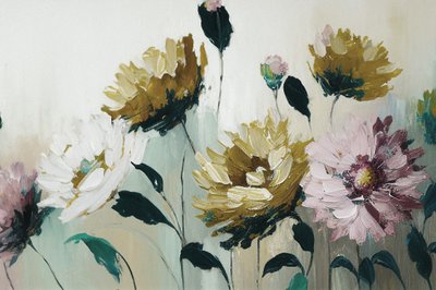 Ramo de flores de ranúnculos, impresiones en lienzo enmarcadas horizontalmente de F. Abderrahim