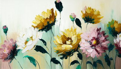 Bodegón floral sobre lienzo horizontal, impresiones murales por encargo de F. Abderrahim
