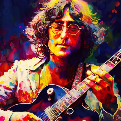 Cuadro retrato John Lennon, decoración de recibidores y salones de F. Abderrahim