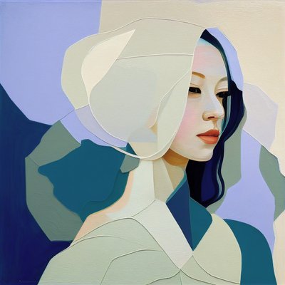 Pintura abstracta minimalista, Hermosa mujer con el pelo rubio, impresiones de arte de la pared de F. Abderrahim