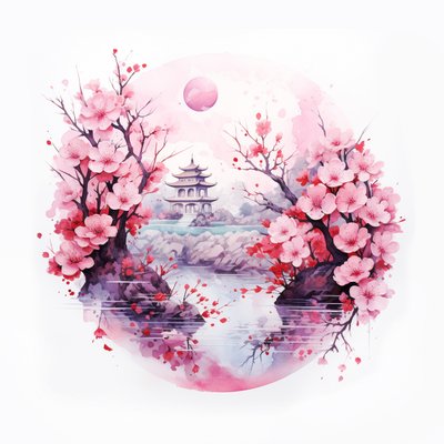 Jardín japonés tradicional, pósters de yoga, impresiones artísticas de meditación para pared de F. Abderrahim