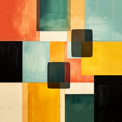 composiciones cuadradas abstractas pintura patrón de diseño, Wall Art | Impresiones en lienzo de F. Abderrahim