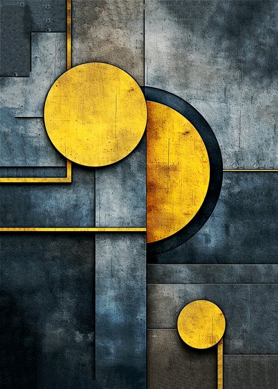 cacofonía de formas geométricas abstractas rende, impresión de Arte mural de F. Abderrahim