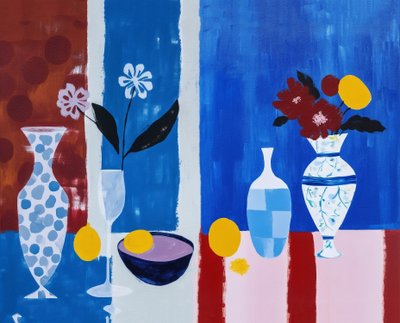 flores en jarrones sobre la mesa, arte mural decorativo para la cocina de F. Abderrahim