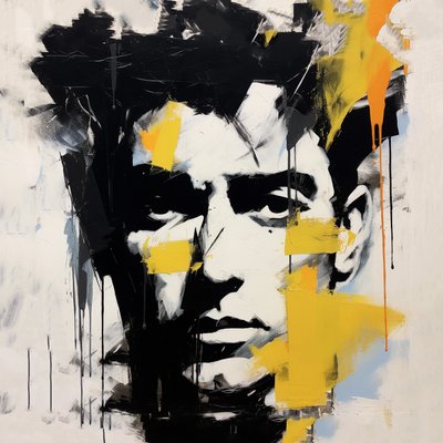james dean retrato cara, estilo Picasso , pósters impresos, pósters impresos bajo demanda de F. Abderrahim