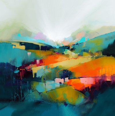 paisaje abstracto moderno, lienzo y marco de pared impresión bajo demanda de F. Abderrahim