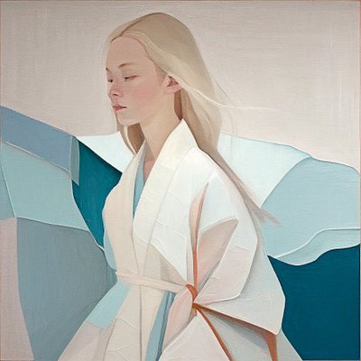 retrato de una hermosa mujer rubia, pintura abstracta, impresiones de arte de la pared de F. Abderrahim