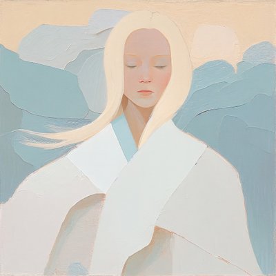 retrato de mujer rubia blanca, pintura abstracta, impresiones en lienzo enmarcado de F. Abderrahim
