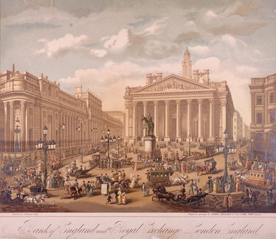 Banco de Inglaterra y Bolsa Real, Londres, c1860 de F Appel
