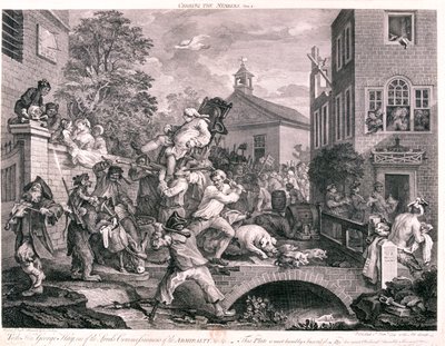 Llevando a los miembros en andas, 1758 de F Aviline