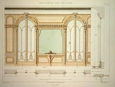 Diseño para una pared de sala de estar, ilustración de 