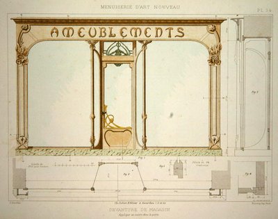 Diseño para una fachada de tienda, ilustración de 